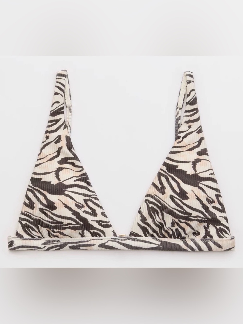 NWT Aerie Shine Rib Plunge Triangle Bikini Top Size XS *FLAWED*